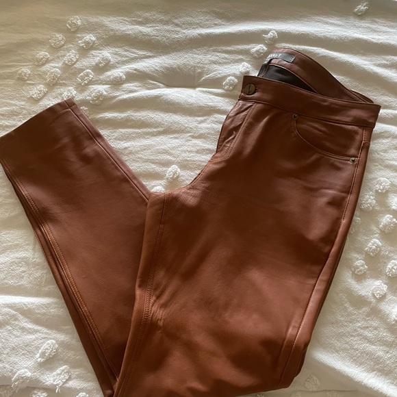 Leather straight leg pants. Jeans style Kenna T - Picture 3 of 5